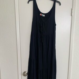 Free People Black Sleeveless Tie-Front Maxi Dress
